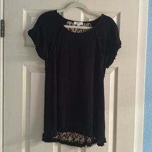Cute Ungee black and cheetah print blouse